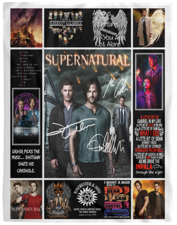Supernatural Blanket, Supernatural Ver3 Fleece, Sherpa Blanket - VPL Cozy Plush Fleece Blanket - 60x80