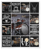 Drums Blanket, Drums Love Quilt, Fleece, Sherpa Blanket Gift Drummer VPM Cozy Plush Fleece Blanket - 50x60