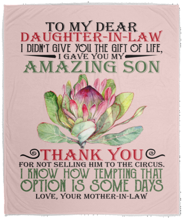 Mr.Jyotis to My Dear Daughter in Law I Gave You My Amazing Son Blanket, to My Dear Daughter-in-Law Blanket from Mother-in-Law Fleece Sherpa Blanket - Fleece Blanket - 50"x60"