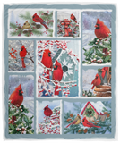 Cardinal Christmas Blanket Merry Christmas Quilt Fleece Sherpa Gift Idea VPM Cozy Plush Fleece Blanket - 50x60