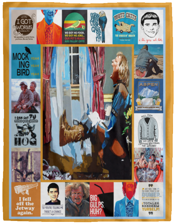 Dumb and Dumber Blanket Dumb and Dumber Movie Quilt Fleece Sherpa Throw VPL Cozy Plush Fleece Blanket - 60x80