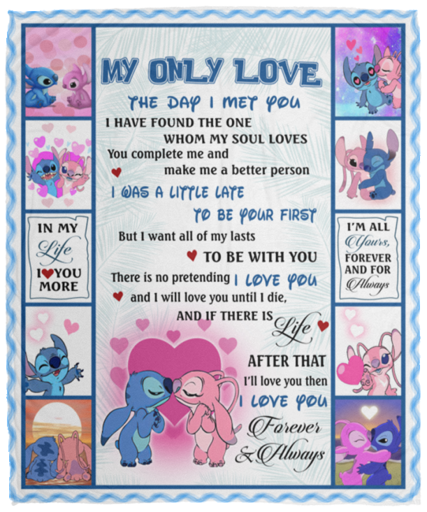 Stitch My Love All Of My Lasts Blanket, Valentine's Gift Fleece, Sherpa Blanket VPM Cozy Plush Fleece Blanket - 50x60