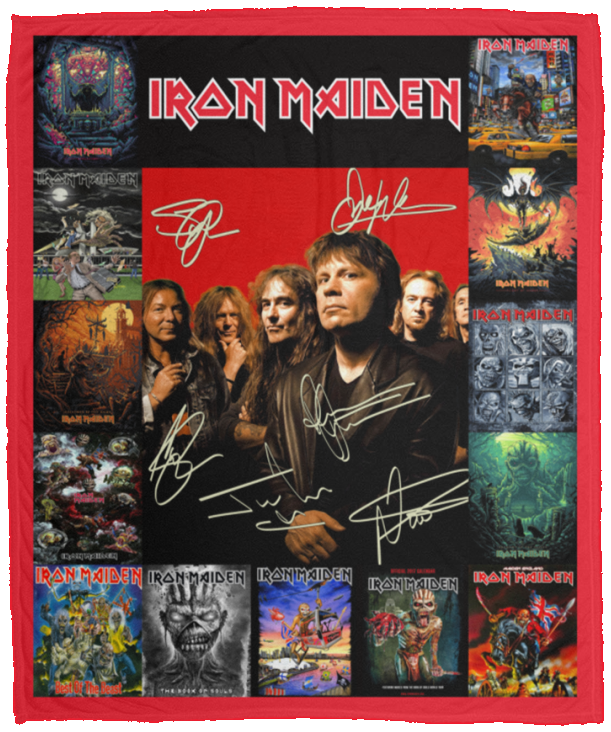 Iron Maiden Blanket, Heavy Metal Band Fleece, Sherpa, Throw Blanket Rock  - VPM Cozy Plush Fleece Blanket - 50x60