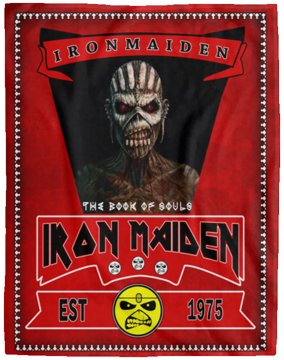 Iron Maiden Blanket Heavy Metal Band Quilt Fleece Sherpa Throw Blanket Fan made - VPL Cozy Plush Fleece Blanket - 60x80