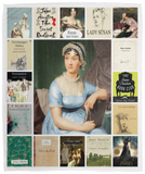 Jane Austen Books Blanket, Jane Austen - Emma Quilt, Fleece, Sherpa Blanket VPM Cozy Plush Fleece Blanket - 50x60