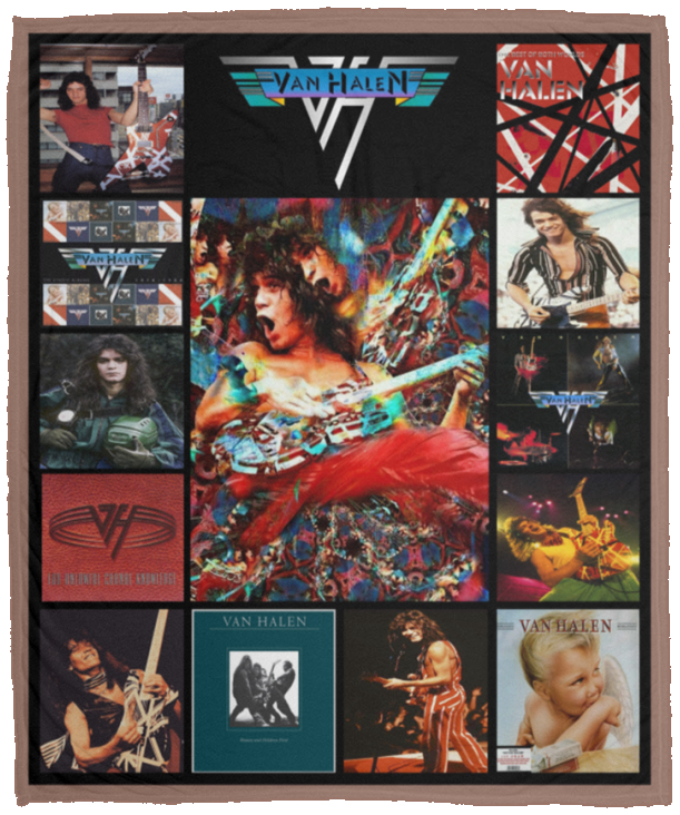 Van Halen V1 Blanket Fleece Sherpa Throw Quilt Blanket for Bedroom Sofa VPM Cozy Plush Fleece Blanket - 50x60