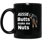 Funny Australian Shepherd Mug Aussie Butts Make Me Nuts Funny Australian Shepherd Lover Gift Coffee Mug Tea Cup White 11Oz
