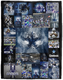 Dallas Cowboys Quilt Fleece Sherpa Throw Blanket for Bedroom Sofa VPL Cozy Plush Fleece Blanket - 60x80