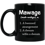 Mawage Mug, For Princess Bride Fan, Princess Bride Nametag Mug, Mawage Definition Funny Sarcasm Coffee Mug Tea Cup, Novelty Funny Coffee Mug, Unique Coffee Mug 11Oz Black