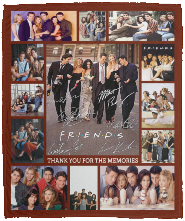 Friends Blanket, Friends Tv Show Signature Actors Thank You for The Memories Best Gift Christmas Blanket - Version 1 - VPM Cozy Plush Fleece Blanket - 50x60