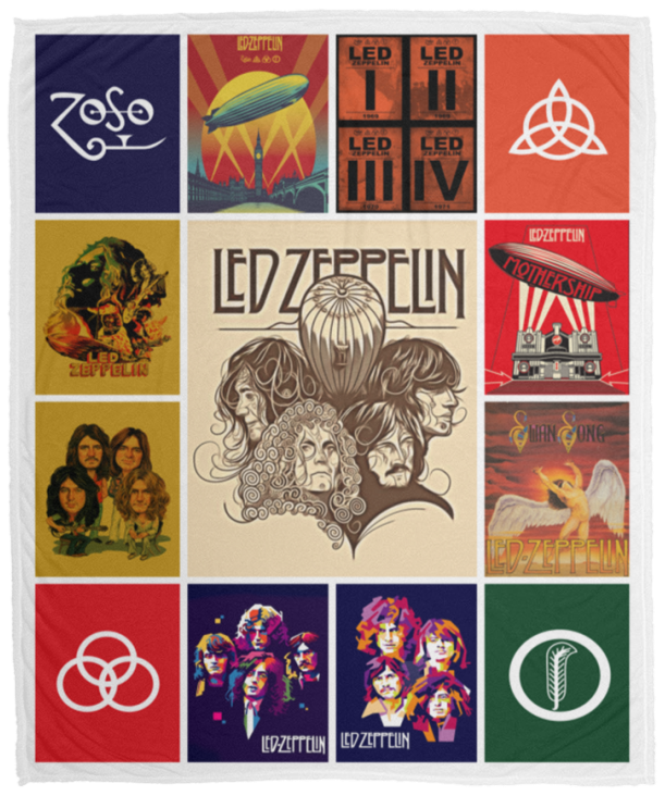 Led Zeppelin Blanket, Led Zeppelin Band Fleece, Sherpa Blanket For Fans Ver3 VPM Cozy Plush Fleece Blanket - 50x60