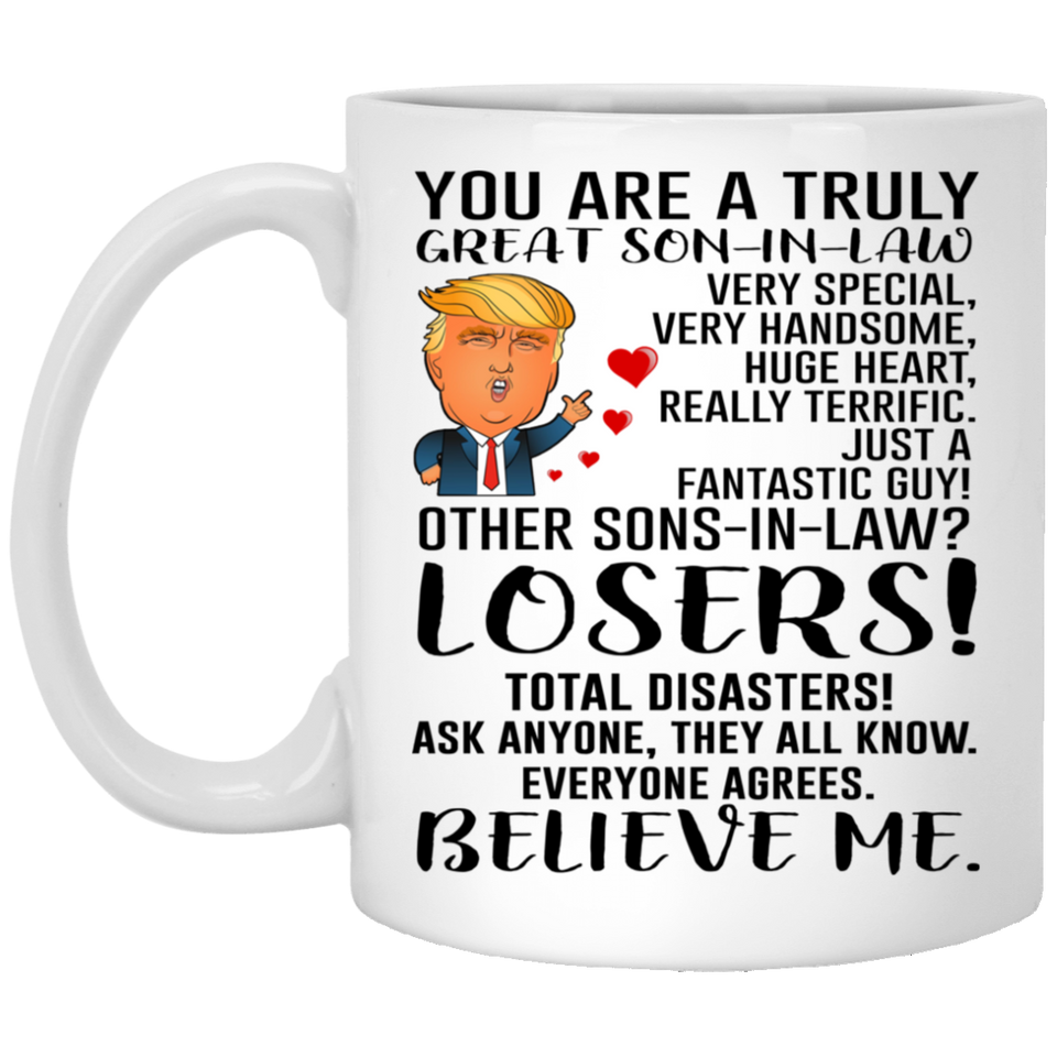 Son-In-Law Mugs, Trump Mug Son-In-Law Gifts From Father-In-Law Mother-In-Law, Funny Son-In-Law, Birthday Gift For Son, Funny Donald Trump Mug Gift For 11Oz