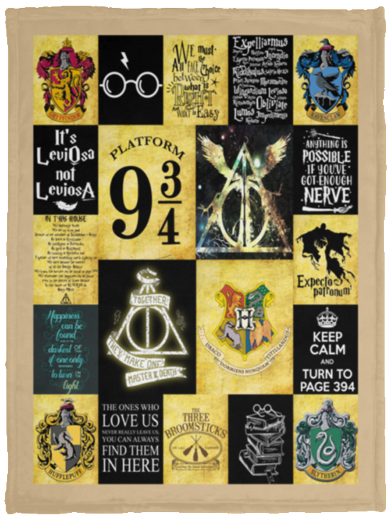 Harry Potter Blanket, Harry Potter Quilt - Fleece, Sherpa Blanket VPS Cozy Plush Fleece Blanket - 30x40