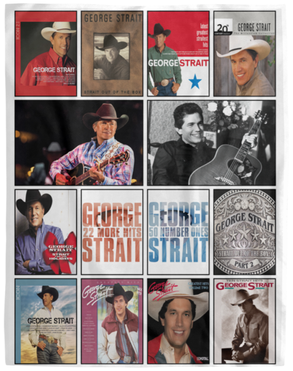 George Strait Blanket, George Strait Complication Albums Fleece, Sherpa Blanket VPL Cozy Plush Fleece Blanket - 60x80