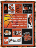 I Love Basketball Blanket Basketball Quilt Fleece Sherpa VPS Cozy Plush Fleece Blanket - 30x40