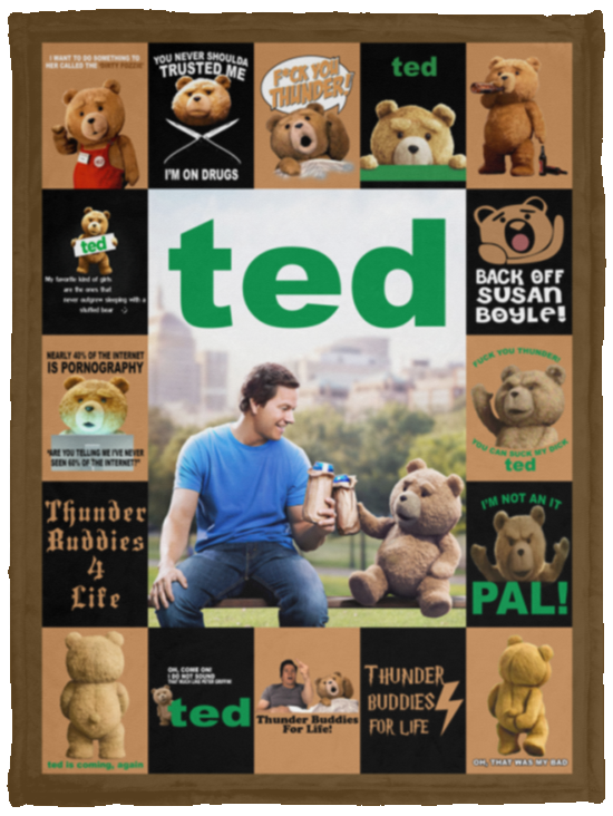 Ted Movie Blanket, Ted Movie Fleece, Sherpa Blanket - VPS Cozy Plush Fleece Blanket - 30x40