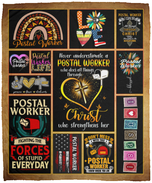 Postal Service Blanket - Never Underestmate A Postal Worker Fleece Blanket VPM Cozy Plush Fleece Blanket - 50x60