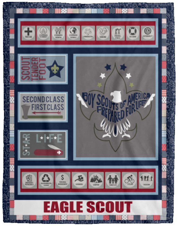 Eagle Scout 3D Quilt Blanket Fleece Sherpa Throw Blanket Bedroom SofaVPL Cozy Plush Fleece Blanket - 60x80