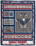 Eagle Scout 3D Quilt Blanket Fleece Sherpa Throw Blanket Bedroom SofaVPL Cozy Plush Fleece Blanket - 60x80