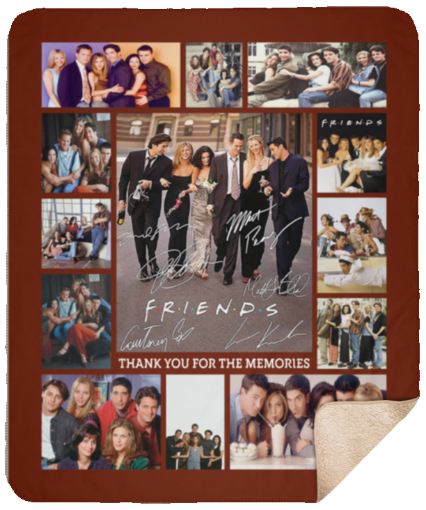 Mr.Jyotis Friends Blanket, Friends Tv Show Signature Actors Thank You for The Memories Best Gift Christmas Blanket - Sherpa Blanket - 50"x60"