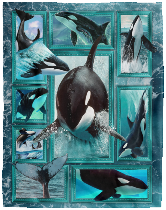CUTE ORCA Blanket, Orca 3D Fleece, Sherpa Blanket, Orca Lover Gift Ideas VPL Cozy Plush Fleece Blanket - 60x80
