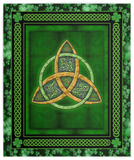 Celtic Trinity Knot Quilt Pattern Blanket Comforters with Reversible Cotton Irish Shamrock Clover Quilted Birthday Gifts Irish Shamrock Blanket Gift for Christmas Xmas - Fleece Sherpa Blanket - VPM Cozy Plush Fleece Blanket - 50x60