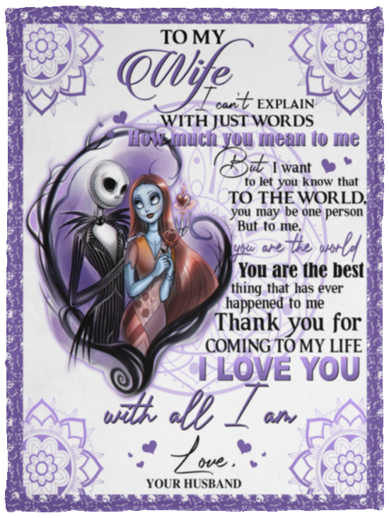 to My Wife Blanket, Jack And Sally Blanket, Valentine’s Fleece, Sherpa Blanket VPS Cozy Plush Fleece Blanket - 30x40