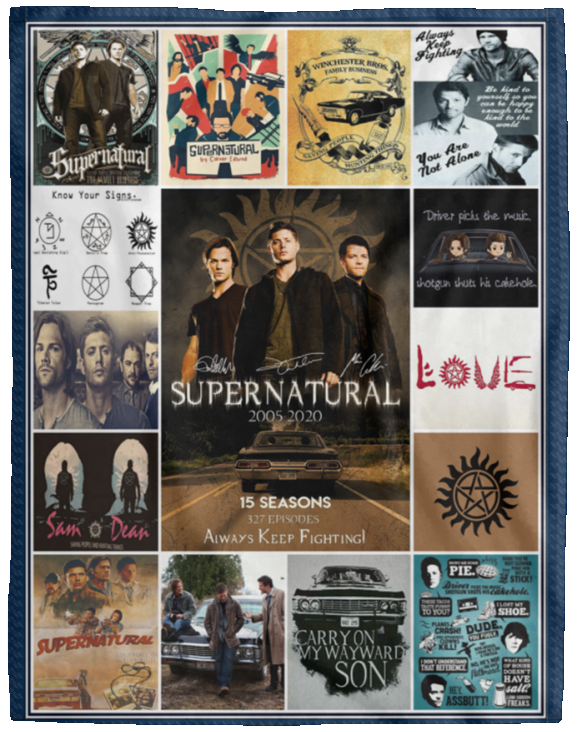15 Years of Supernatural Blanket, Supernatural TV series Fleece, Sherpa Blanket VPL Cozy Plush Fleece Blanket - 60x80