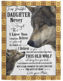 Mr.Jyotis to My Daughter Blanket, Mom to Daughter Blanket, Daughter Blankets from Mom, to My Daughter from Mom Gifts, to My Daughter Never Forget That I Love You Old Wolf Fleece Blanket - VPL Cozy Plush Fleece Blanket - 60x80