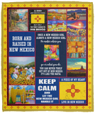 Born and Raised in New Mexico Blanket Fleece Sherpa Quilt Supper Soft Lightweight Blanket for Bedroom Living Room Sofa - VPM Cozy Plush Fleece Blanket - 50x60