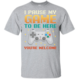 I Paused My Game To Be Here Funny Gift For Gamer T-Shirt G200 Gildan Ultra Cotton T-Shirt