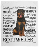 Rottie Traits Soft Fleece Throw Blanket Rottie Traits Blanket Rottweiler Blanket VPM Cozy Plush Fleece Blanket - 50x60