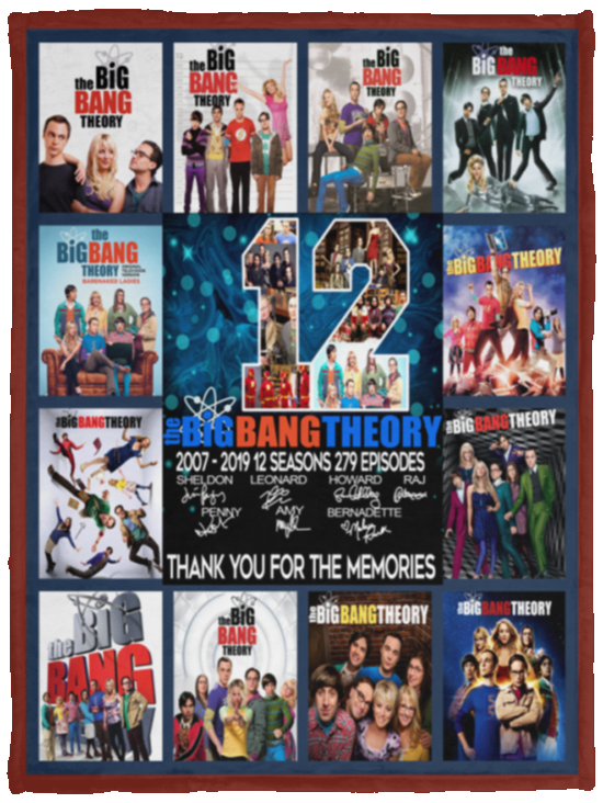 The Big Bang Theory Blanket 12 Years Of The Bbt Quilt Fleece Sherpa Throw - VPS Cozy Plush Fleece Blanket - 30x40