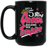 5 Bling Queen Coffee Mug for Women, Ladies Paparazzi Consultant Gift, cup gift for her princess Queen Mug, Queen Cup, Queen mug queen cups 15oz