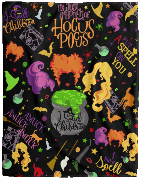Hocus Pocus Blanket, Halloween Fleece Blanket Witch Sanderson Flannel Sisters VPL Cozy Plush Fleece Blanket - 60x80