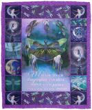 Dragonfly Blanket, Dragonfly, Stars, Fairies And Moon Fleece, Sherpa Blanket - VPM Cozy Plush Fleece Blanket - 50x60