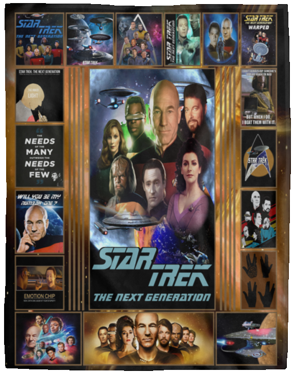 Star Trek Blanket, Star Trek - The Next Generation Fleece, Sherpa Blanket VPL Cozy Plush Fleece Blanket - 60x80