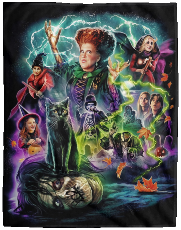 Hocus Pocus Blanket, Halloween Flannel Fleece, Sherpa Blanket All Season for Bed VPL Cozy Plush Fleece Blanket - 60x80