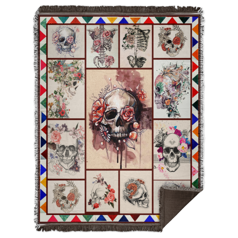 Sugar Skull Blanket Make It Awesome Quilt Fleece Sherpa Throw Quilt Blanket - WB68 Woven Blanket - 60x80