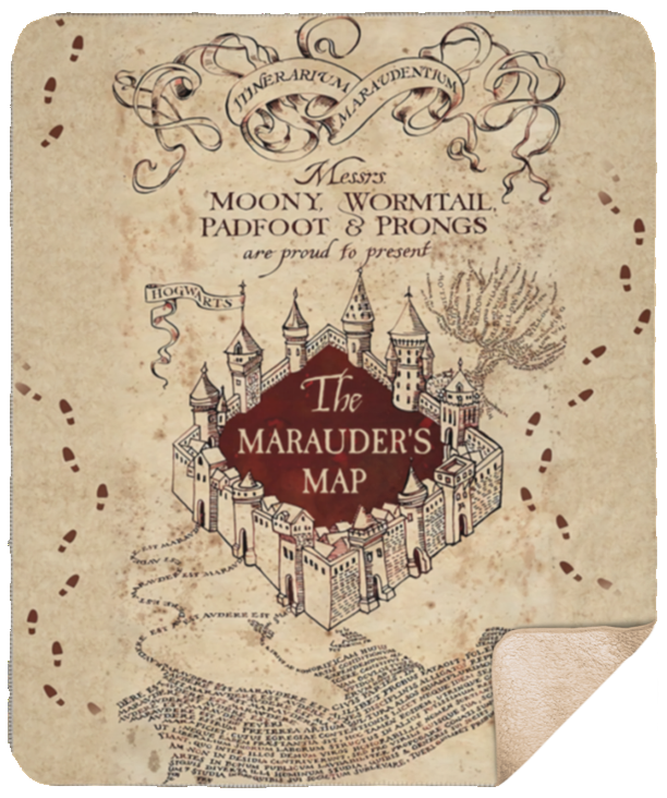 Marauder's Map - SHM Sherpa Blanket - 50x60