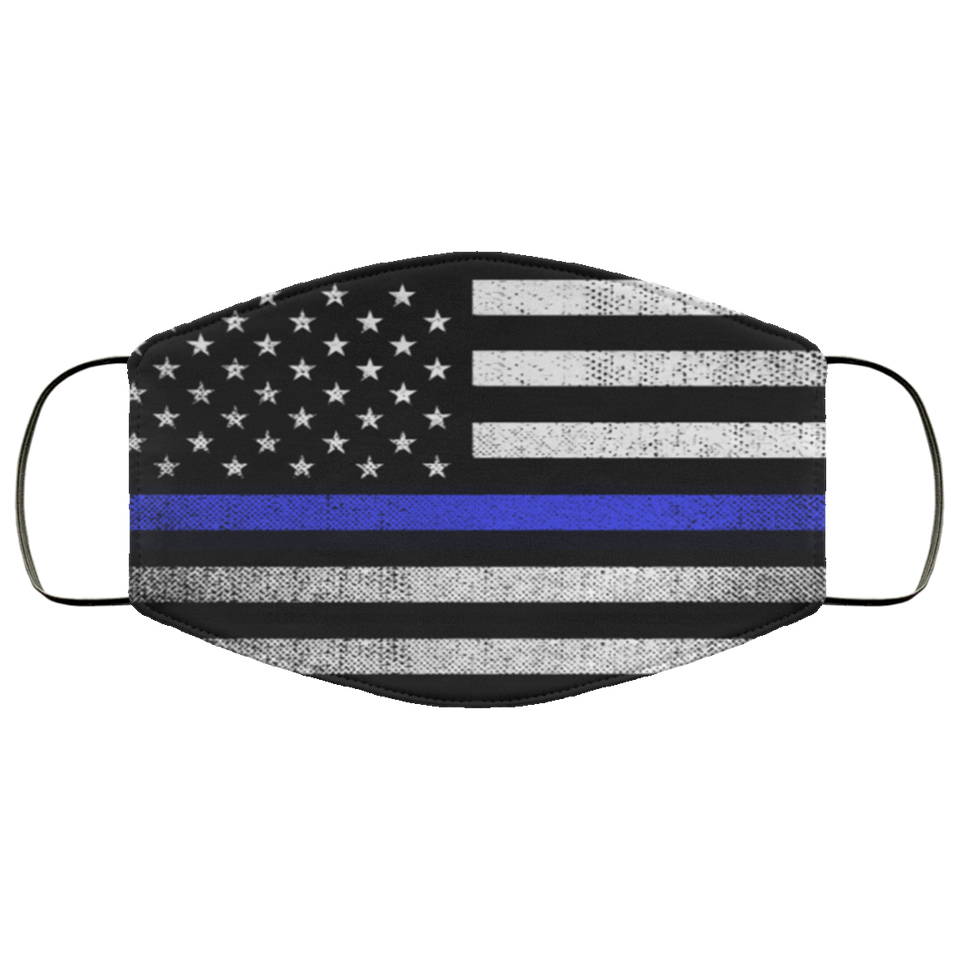 Police Officer Thin Blue Line Lives Matter American Flag Law Enforceme Face Mask