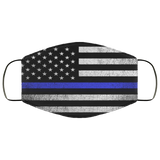 Police Officer Thin Blue Line Lives Matter American Flag Law Enforceme Face Mask