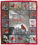 Cardinals Appear When Angel are Near Blanket Cardinal Gift Fleece or Sherpa Blankets - VPM Cozy Plush Fleece Blanket - 50x60