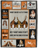 Basset Hound Blanket, Quilt, Fleece, Sherpa Blanket VPL Cozy Plush Fleece Blanket - 60x80