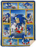 Cute Baby Sonic Blanket, Cute Sonic Blanket, Cartoon Kids Blanket, Sonic Hedgehog Game Blanket - Sherpa Blanket - 60x80