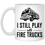 Jyotis - Fire Truck Mug Firefighter Coffee Mug - Funny Firetruck Gifts Cermic Cup as seen in Shirt and Fire Store Equipment for Fireman Who wear the Costume and This is How they Roll 11oz