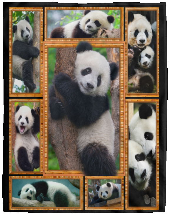 Giant Panda TTL193 3D Quilt Blanket Fleece Sherpa Throw Blanket Quilt - VPL Cozy Plush Fleece Blanket - 60x80