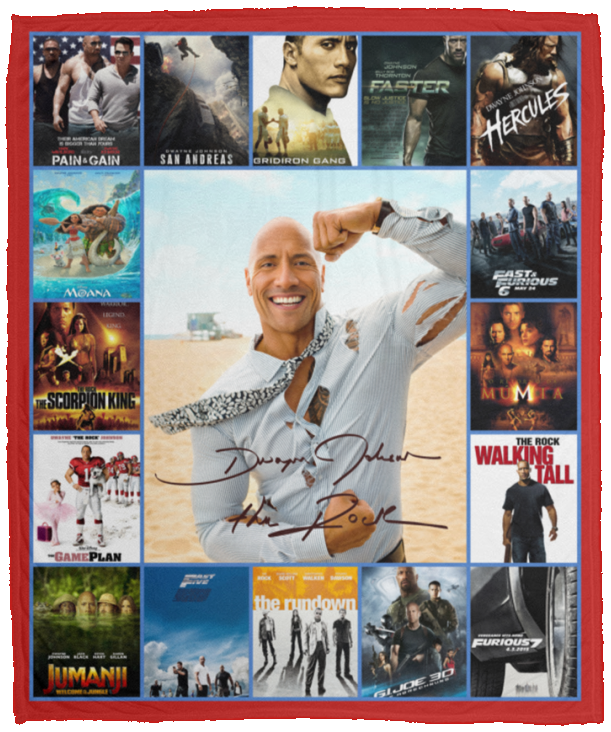 Dwayne Johnson Blanket, Dwayne Johnson Fleece, Sherpa Blanket For Fans - VPM Cozy Plush Fleece Blanket - 50x60