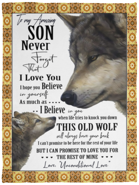 “Unconditional Love” 30x40  to My Amazing Son - Never Forget That I Love You VPS Cozy Plush Fleece Blanket - 30x40