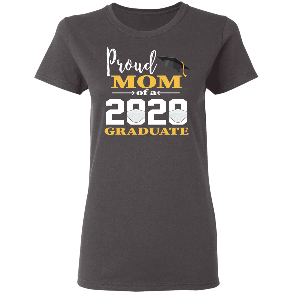 Proud Dad Mom of A 2020 Graduate T-Shirt Couple Matching Graduation Shirts